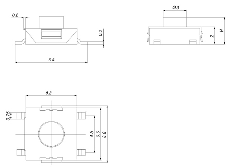 TSTPHW, Flower Block Cover patch level touch switch,   (TACT)